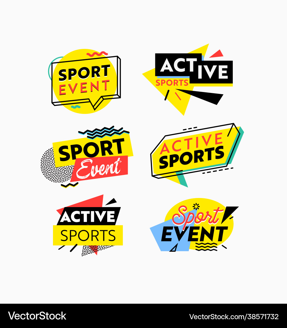 Set icons or banners sport event active sports Set icons or banners sport event active sports vector image