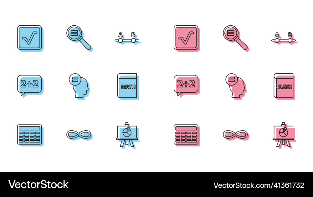 Set line chalkboard function mathematical symbol vector image