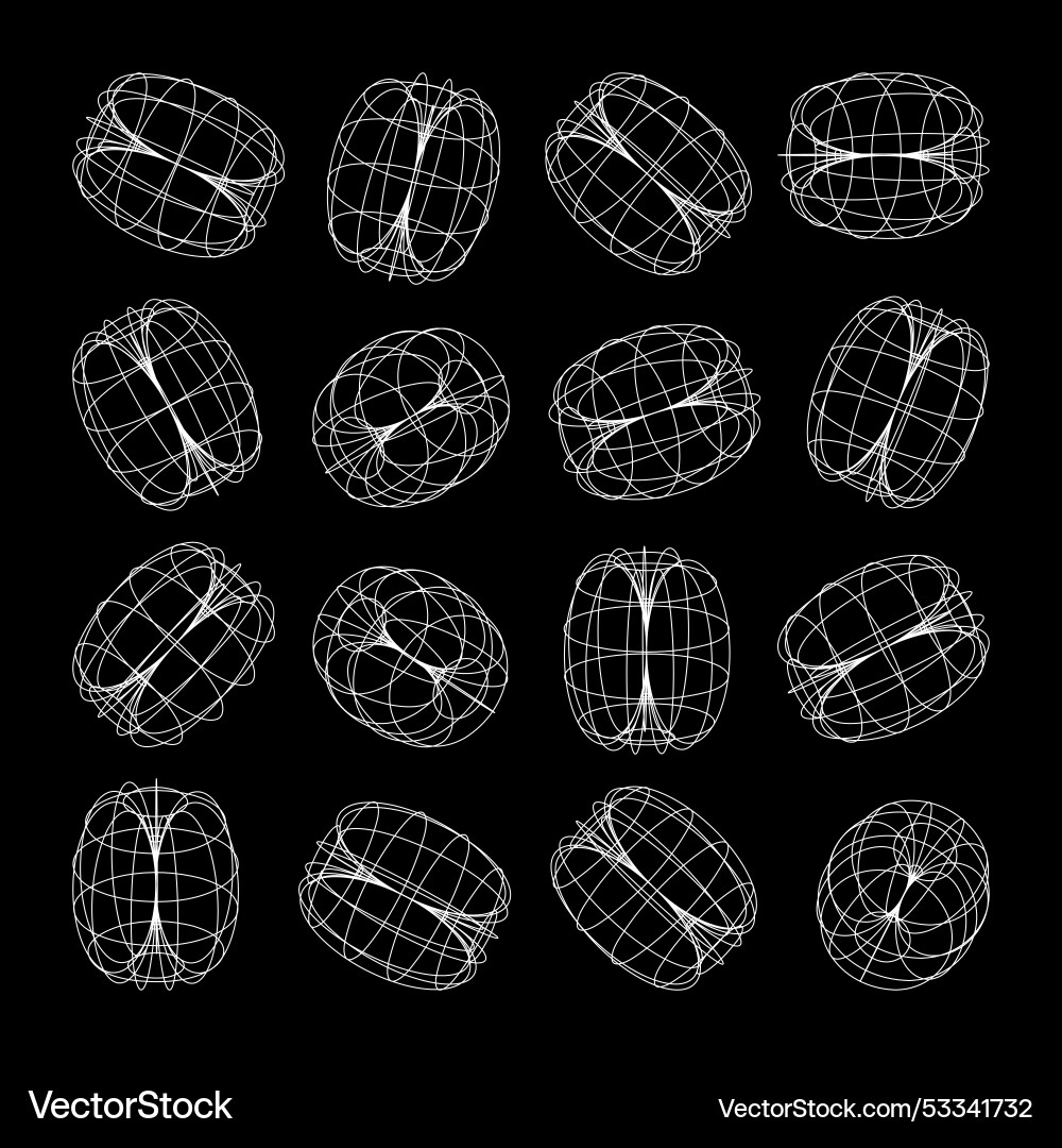 Wireframe lined shapes perspective mesh 3d grid Wireframe lined shapes perspective mesh 3d grid vector image