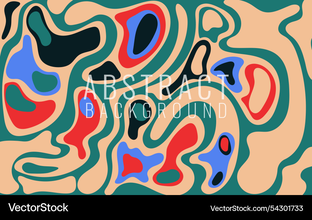 Abstract background with wavy lines and colored vector image