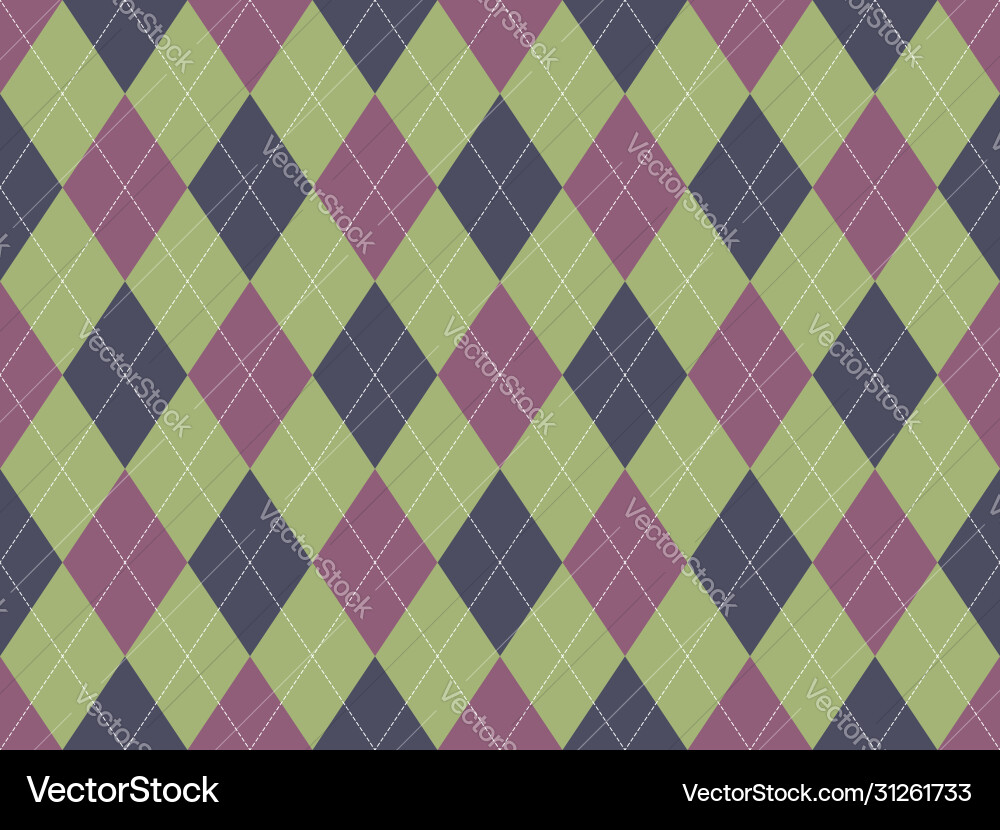 Argyle pattern seamless fabric texture background Vector Image
