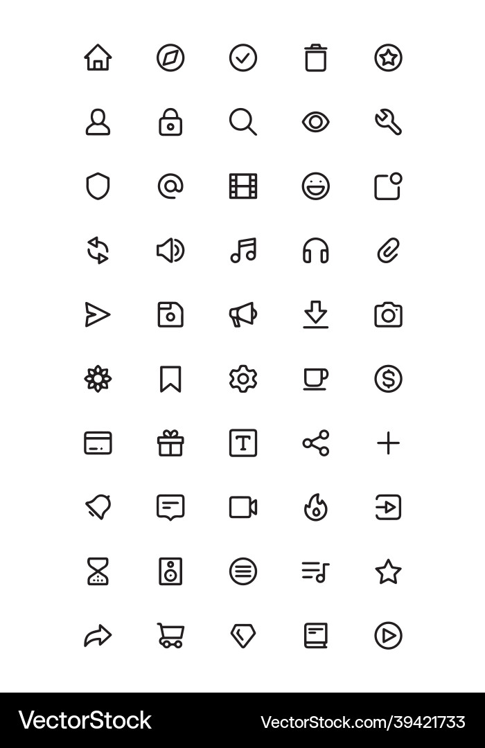 Baseline icon set for web and mobile ui Baseline icon set for web and mobile ui vector image