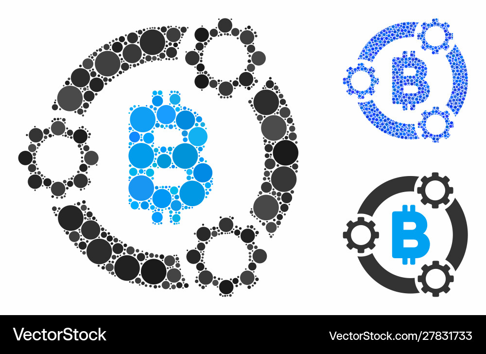 Bitcoin pool collaboration composition icon Bitcoin pool collaboration composition icon vector image
