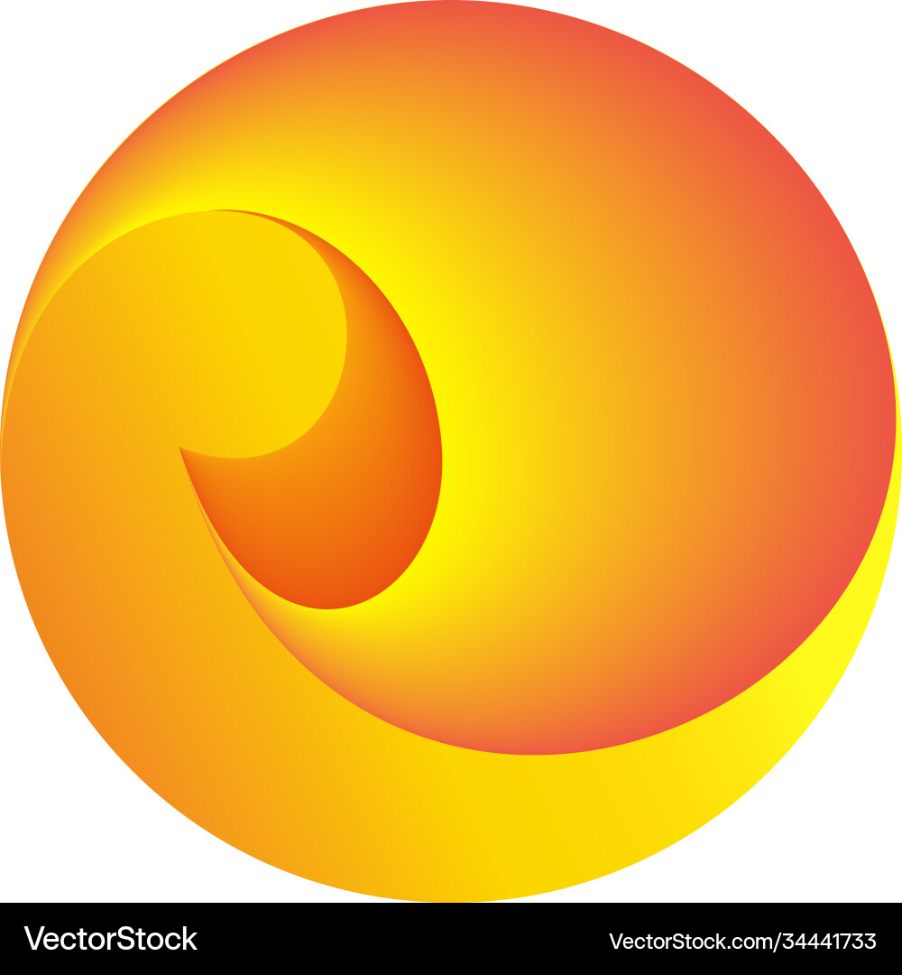 Curl inside circle loop swirl going vector image
