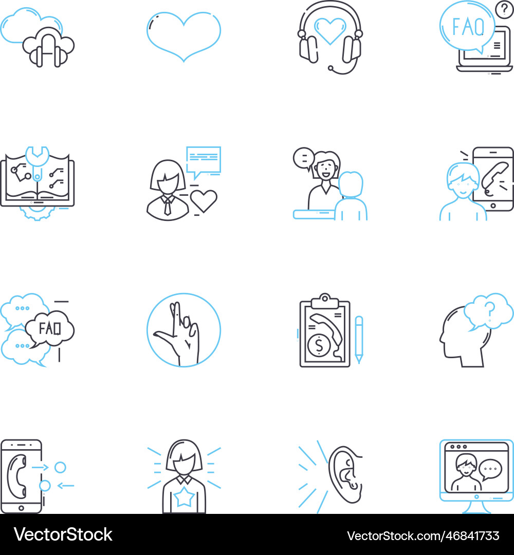 Cyber guidance linear icons set security Cyber guidance linear icons set security vector image