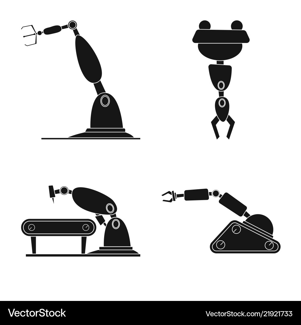 Design of robot and factory symbol Vector Image
