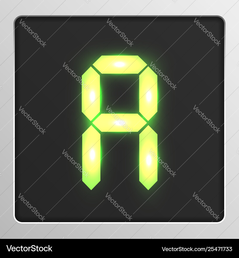 Digital character set typeface on a screen Digital character set typeface on a screen vector image