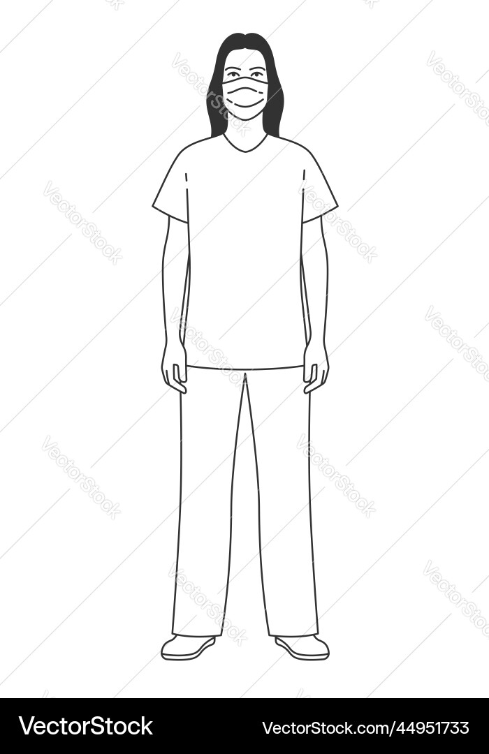 Doctor or nurse wearing medical face mask Vector Image