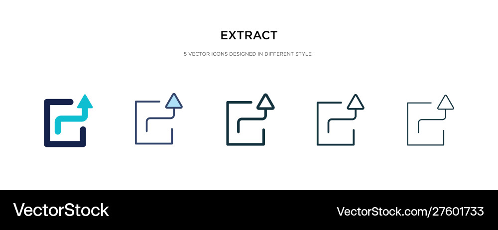 Extract icon in different style two colored Extract icon in different style two colored Vector Image