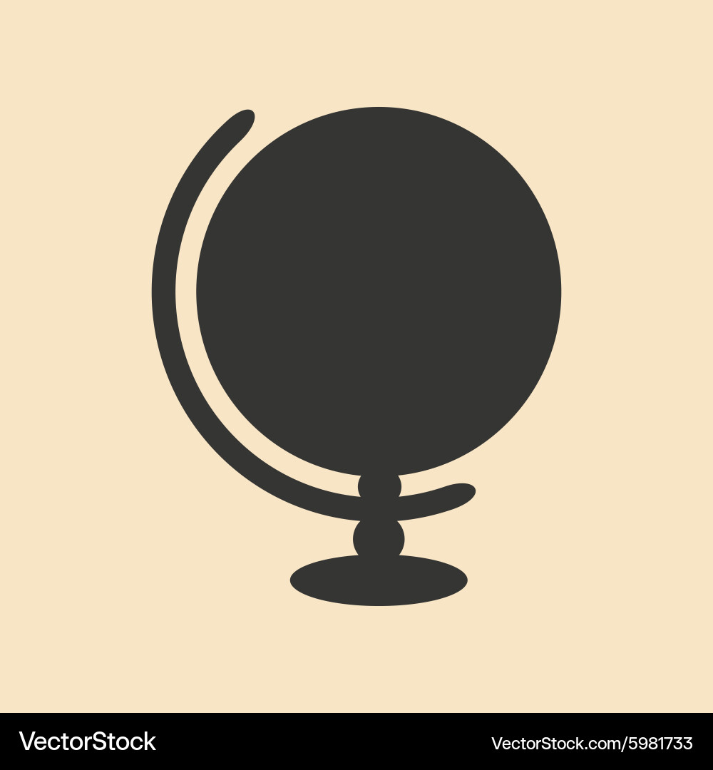 Flat with shadow icon and mobile application globe Vector Image