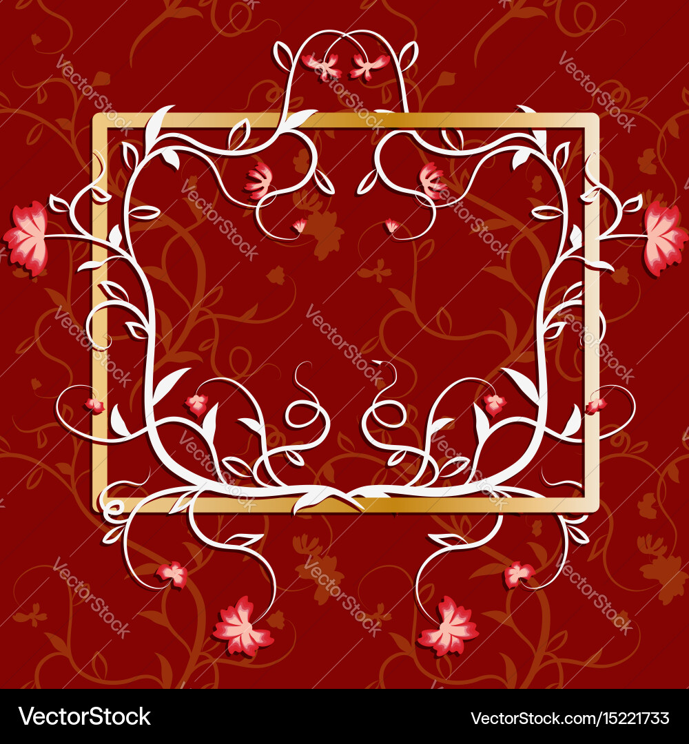 Floral Vine Frame - Elegant Blossom – Royalty-Free Vector | VectorStock