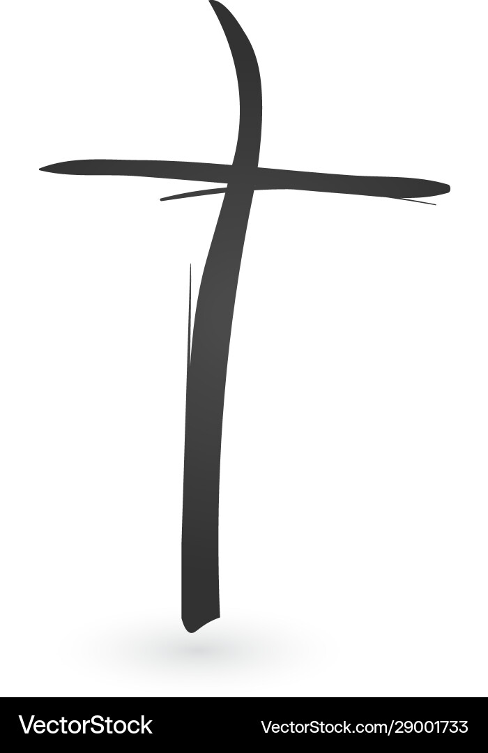 Hand gezeichnete christliche Kreuzzeichen Pinsel lackiert Hand gezeichnete christliche Kreuzzeichen Pinsel lackiert vektorbild