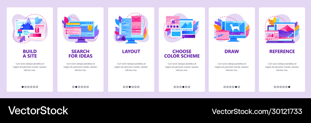 Mobile App UI & Wireframe Development vector image