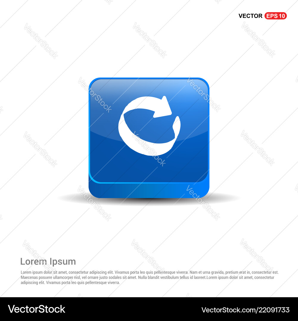 Reload icon - 3d blue button Reload icon - 3d blue button vector image