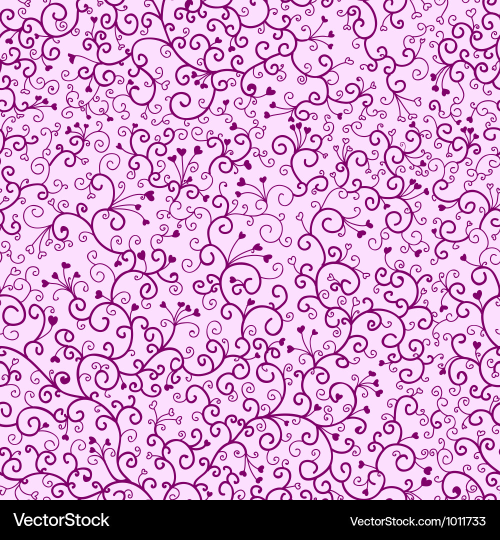 Seamless pattern with romantic hearts and curls vector image