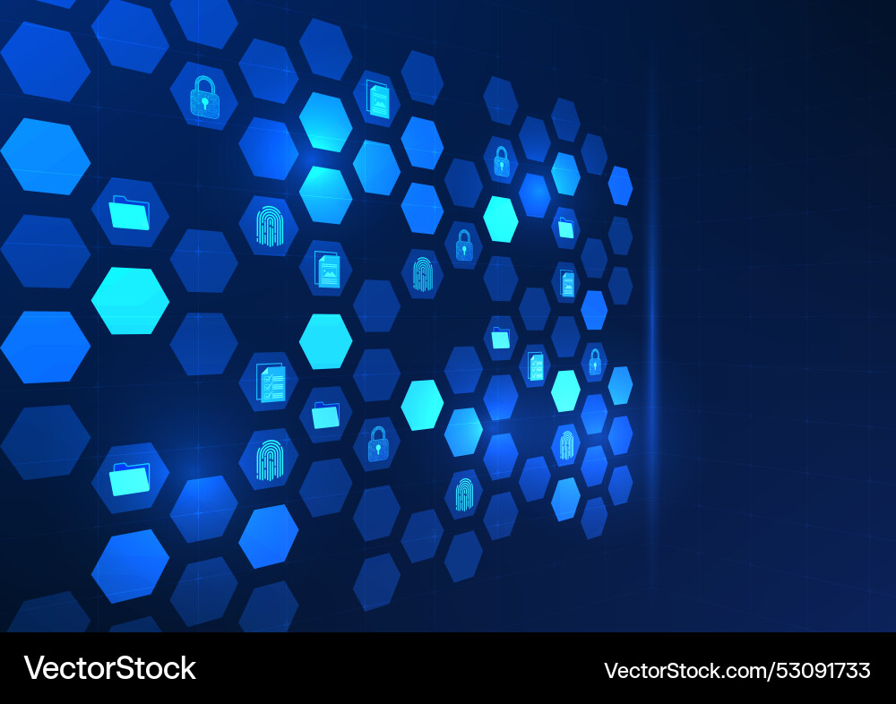Security technology background hexagon geometric Security technology background hexagon geometric vector image