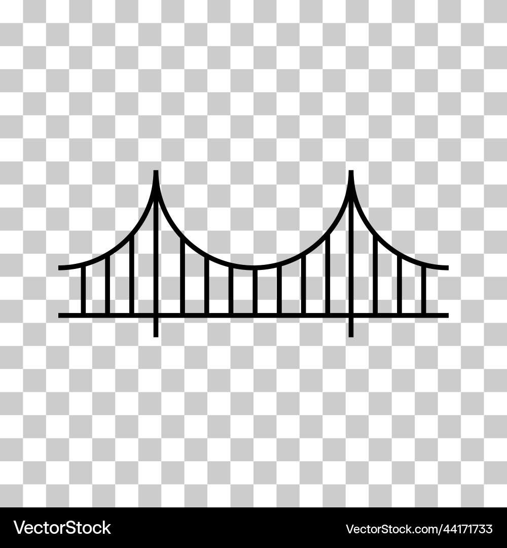 Silhouette bridge icon urban architecture design Vector Image