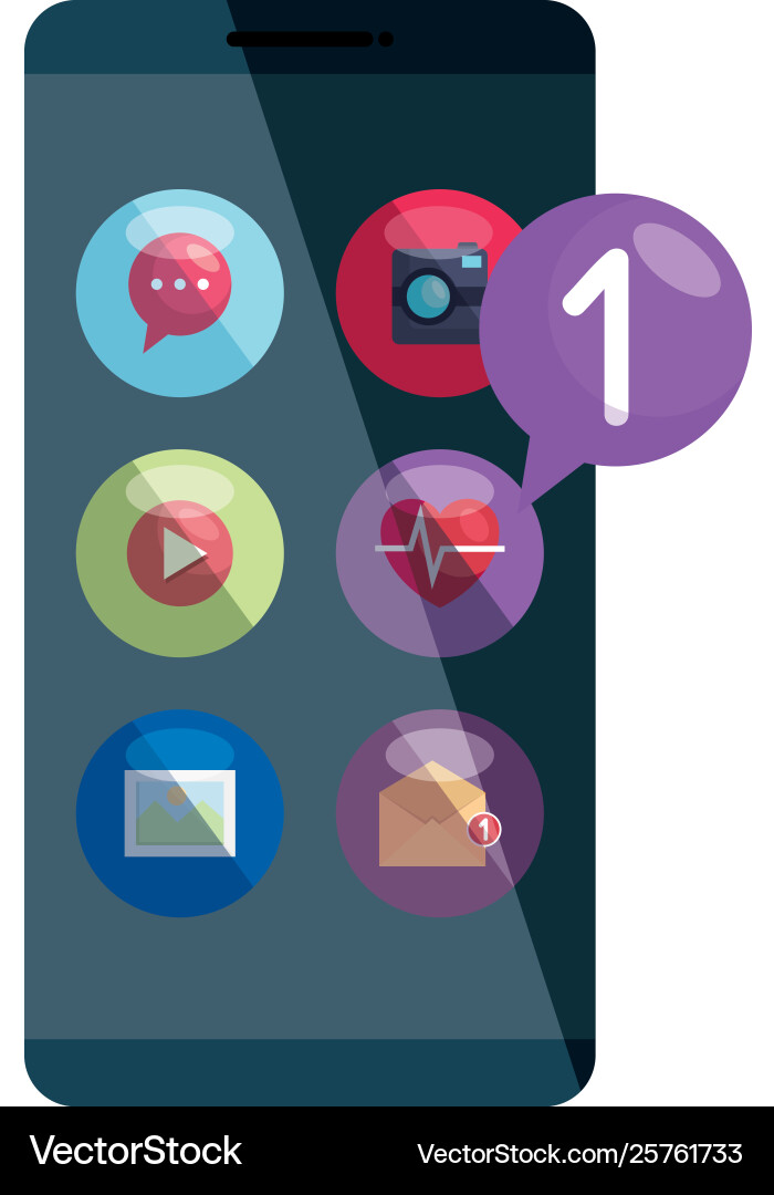 Smartphone technology with applications menu Vector Image