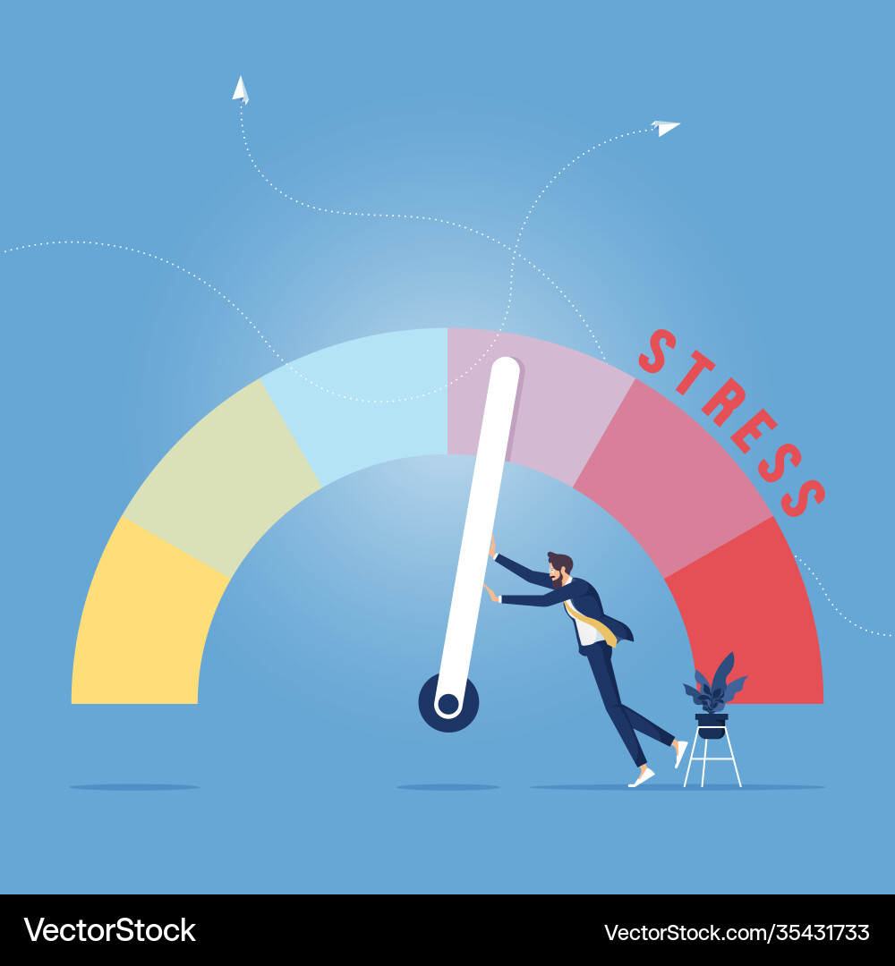 Stress level reduced with problem and pressure Vector Image