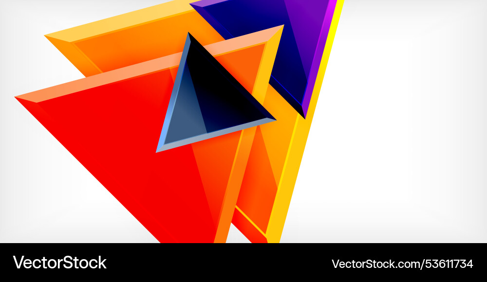 Abstract background - colorful triangles with 3d Abstract background - colorful triangles with 3d vector image