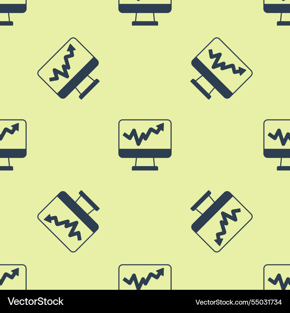 Blue computer monitor with graph chart icon Vector Image