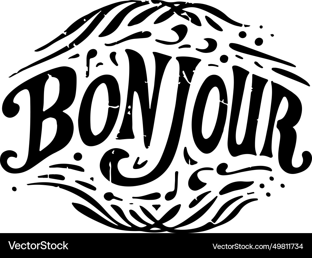 Bonjour slogan t shirt Bonjour slogan t shirt vector image