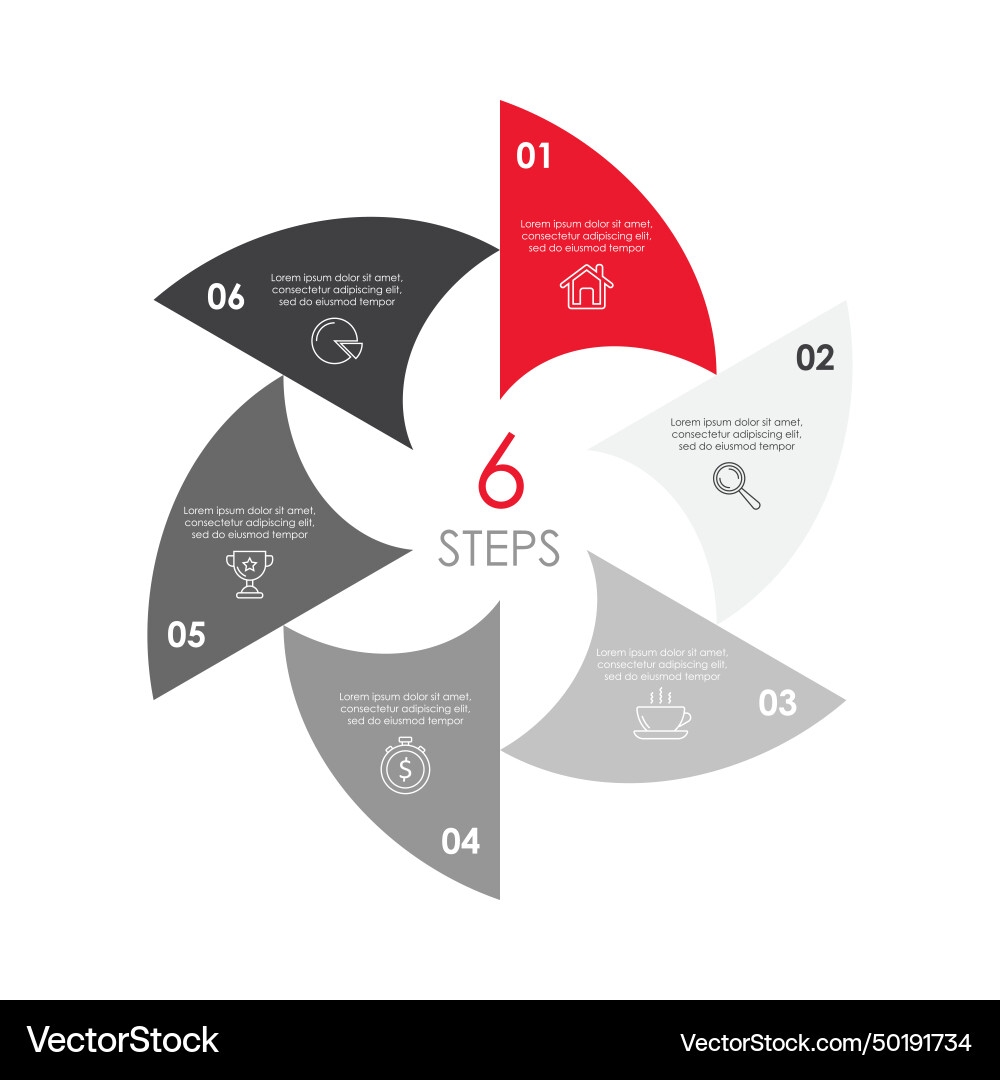 Circle chart infographic template Royalty Free Vector Image