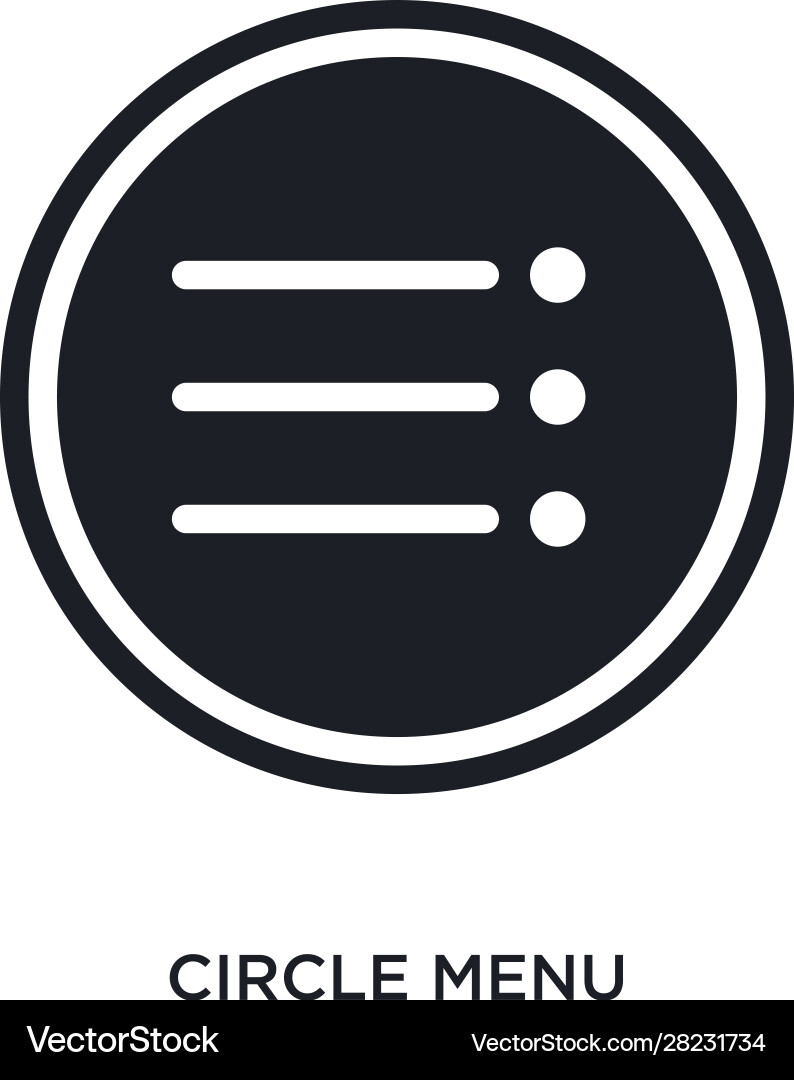 Circle menu isolated icon simple element from vector image