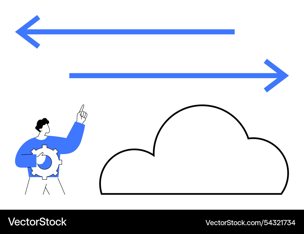 Cloud service integration with user interaction Vector Image