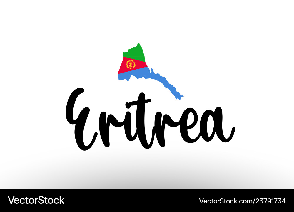 Eritrea country big text with flag inside map Vector Image