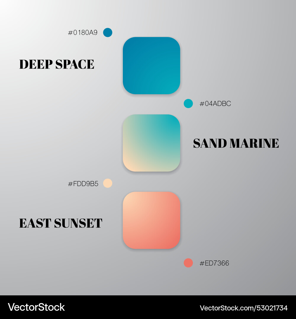 Gradient colours set Vector Image