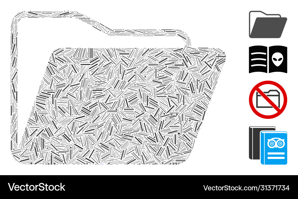 Hatch open folder icon mosaic Vector Image