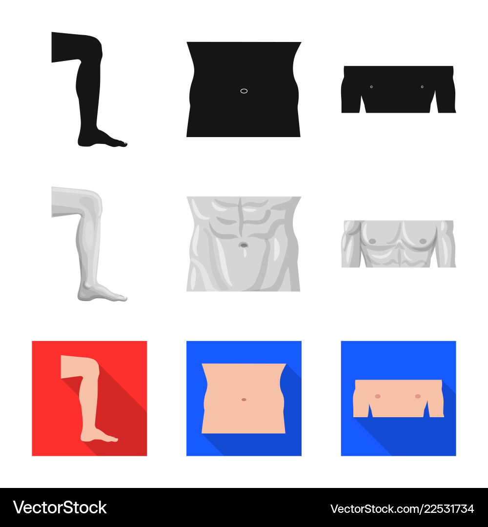 Isolated object of human and part logo set Isolated object of human and part logo set vector image