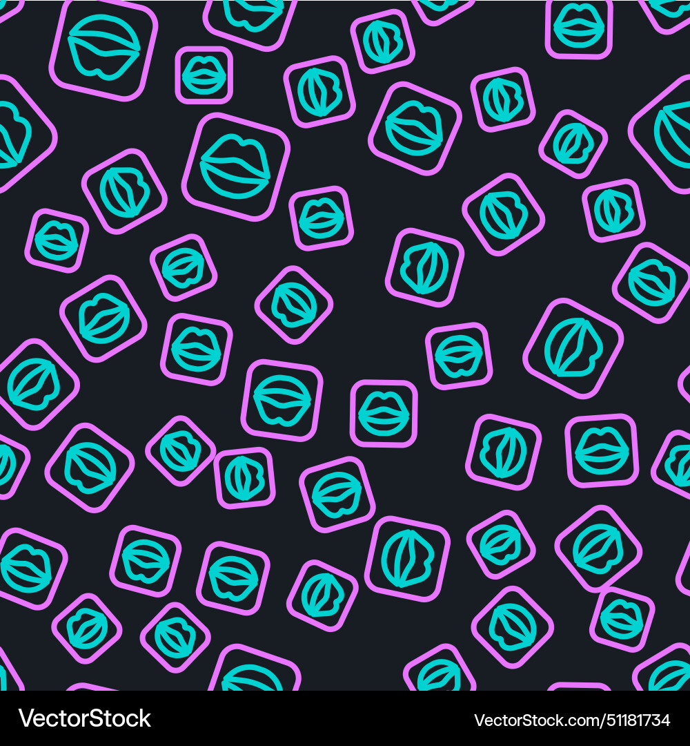 Line smiling lips icon isolated seamless pattern Line smiling lips icon isolated seamless pattern Vector Image