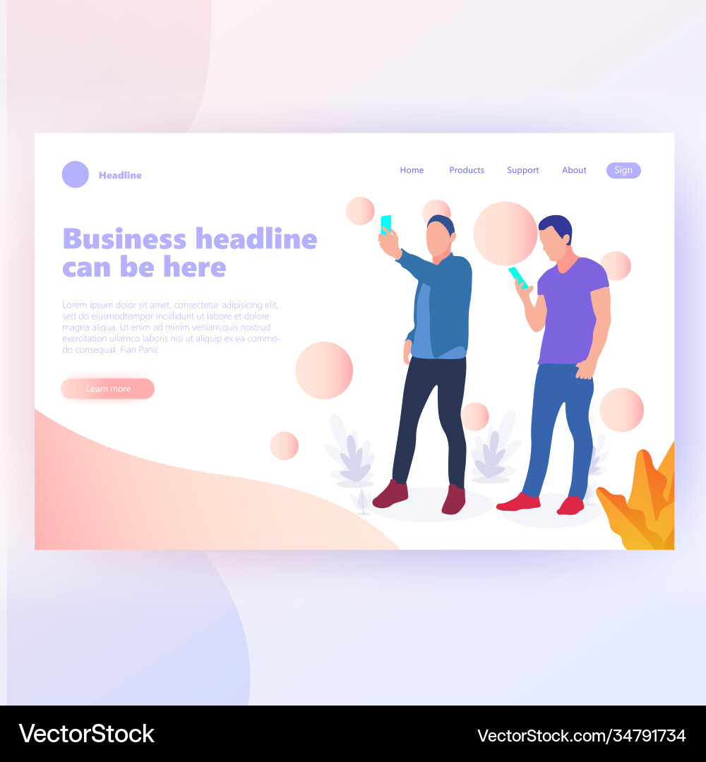 People work in a team and interact with graphs vector image