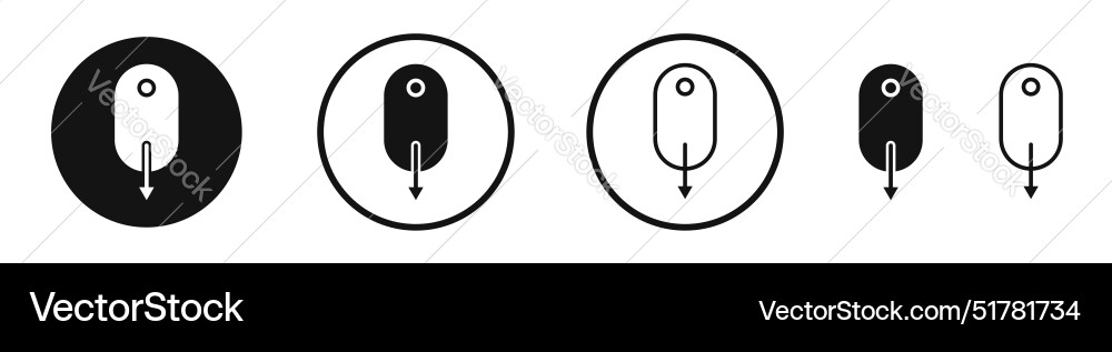 Scroll down computer mouse icon set black filled Scroll down computer mouse icon set black filled Vector Image