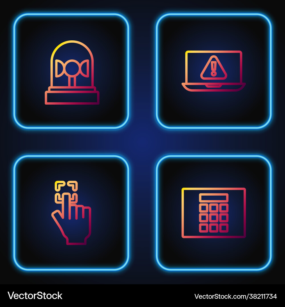 Set line password protection fingerprint flasher Vector Image