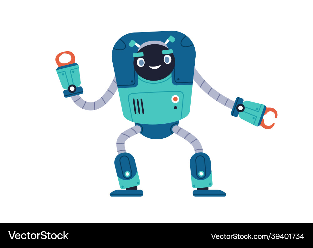 Smiling Robot Toy - Cute Bot vector image