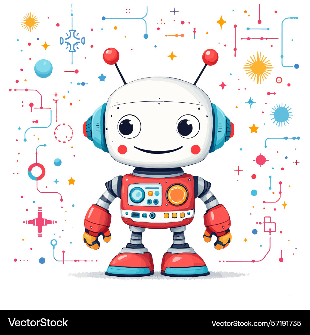 Ai-generated friendly robot character smiling Ai-generated friendly robot character smiling vector image