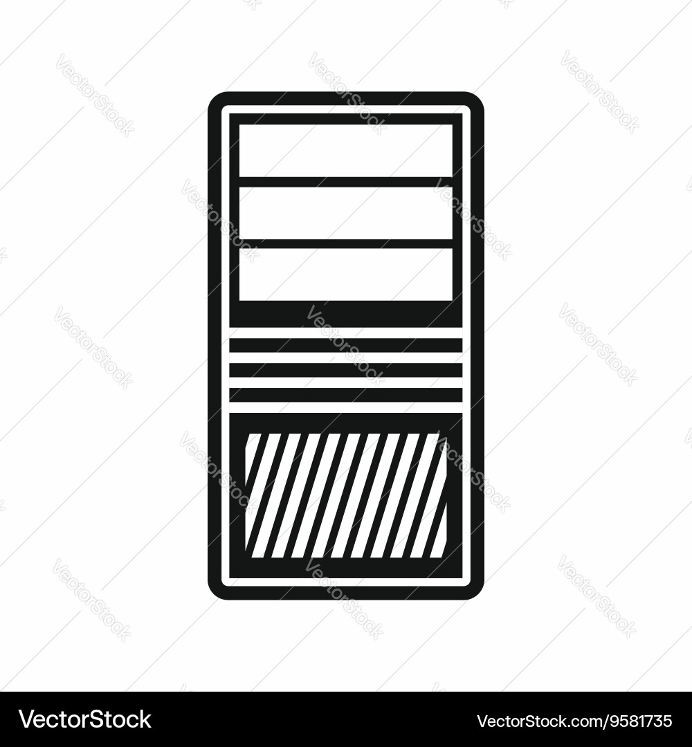 Black computer system unit icon simple style Vector Image