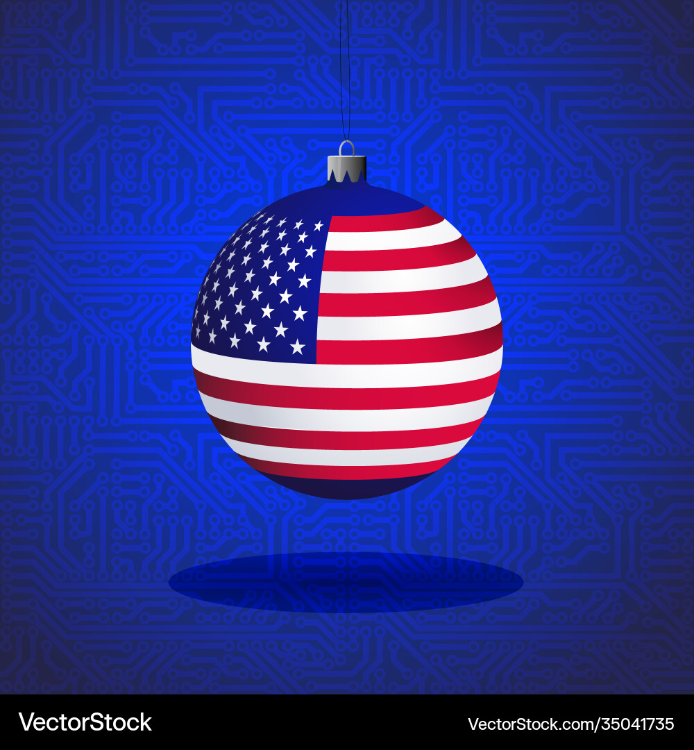 Christmas ball with flag usa Christmas ball with flag usa vector image