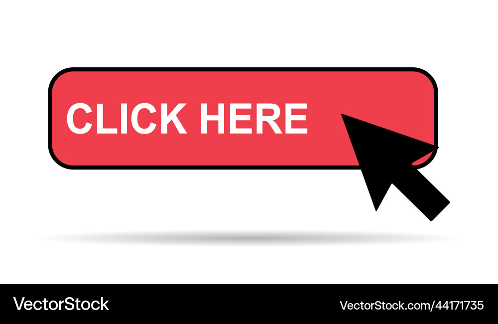 Click here web button with shadow internet flat Click here web button with shadow internet flat vector image