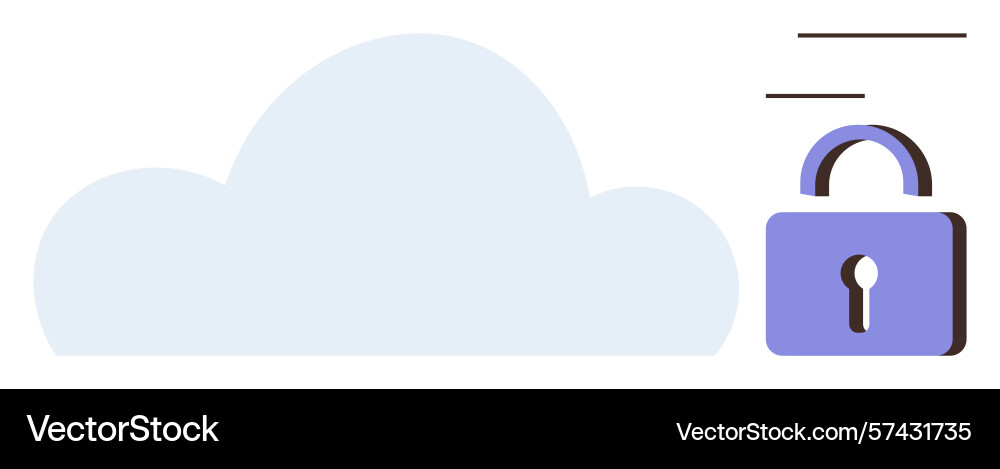 Cloud with security lock symbolizing data vector image
