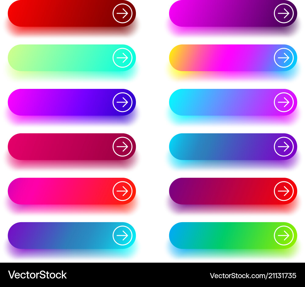 Colorful Next Button Templates with Arrows Vector Image