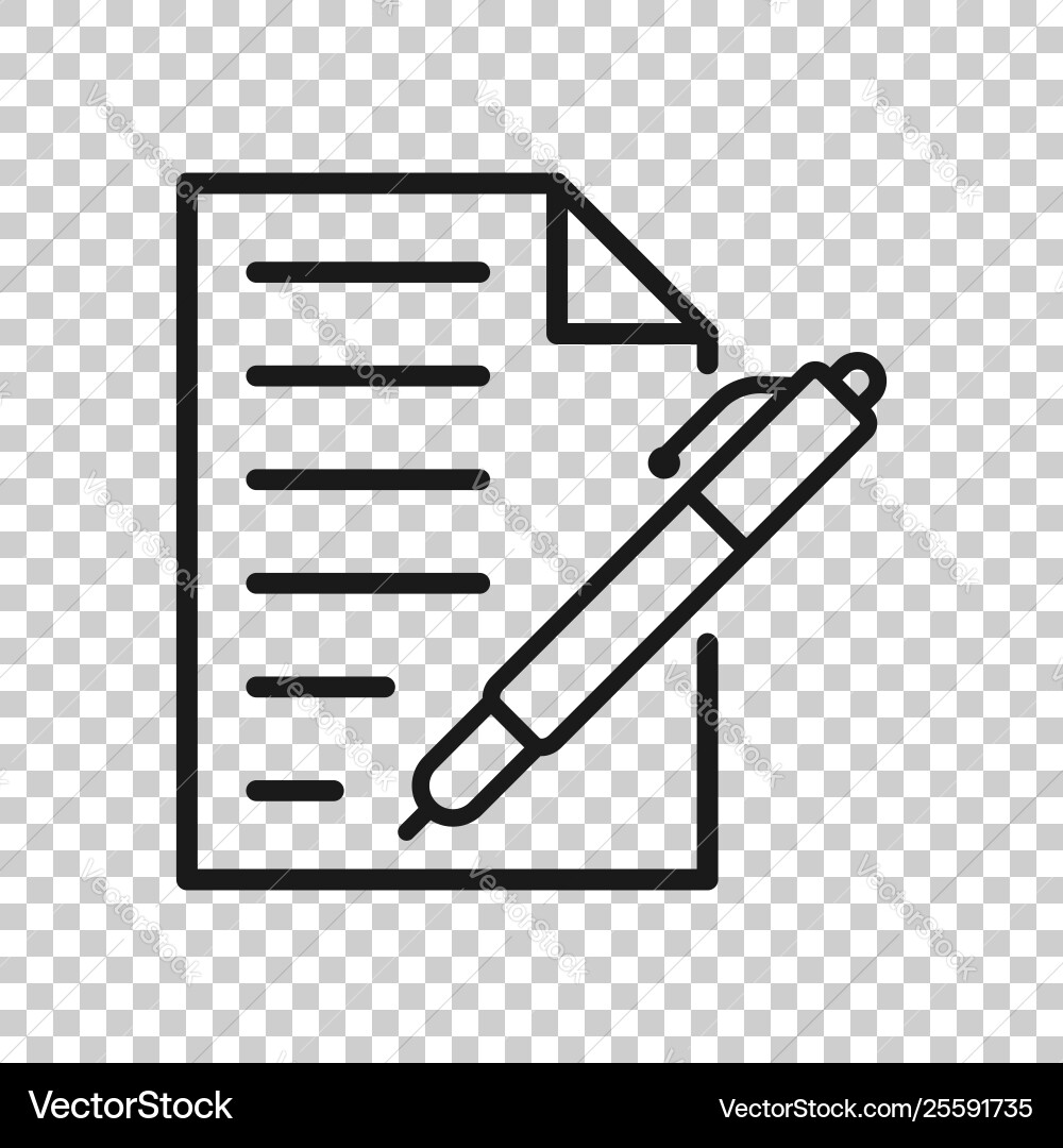 Document with pen icon in transparent style Document with pen icon in transparent style vector image
