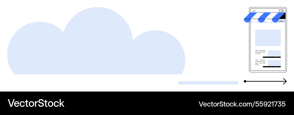 Ecommerce website connected to cloud for data Ecommerce website connected to cloud for data vector image