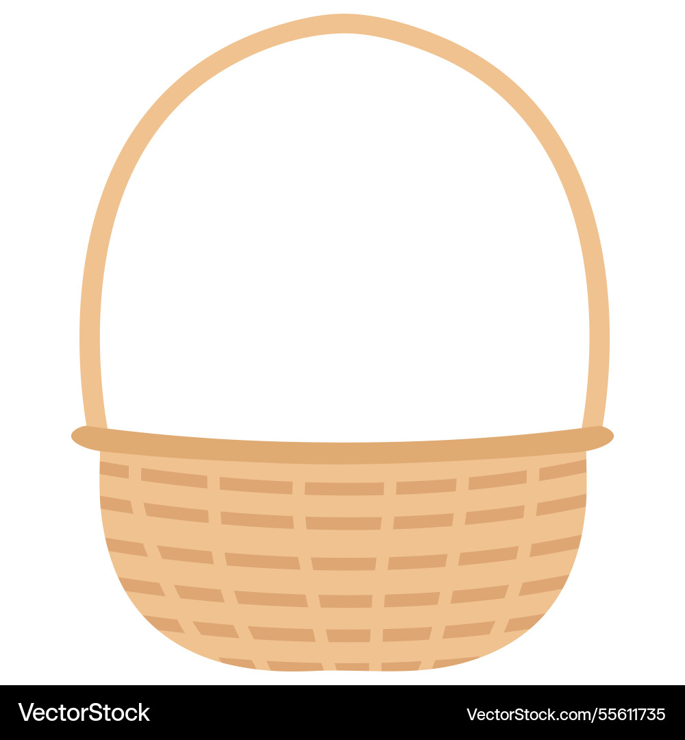 Empty wicker basket isolated on transparent Empty wicker basket isolated on transparent vector image