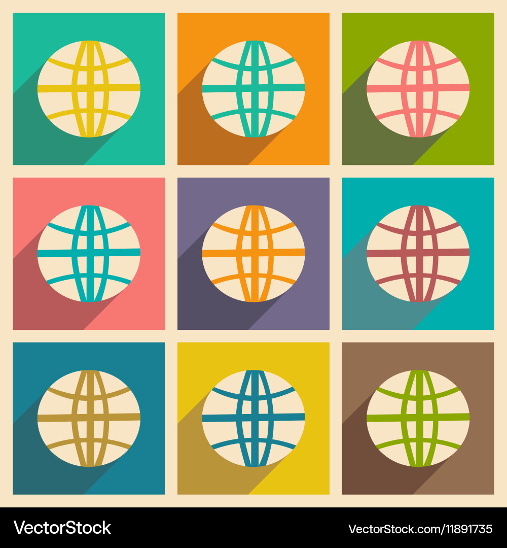 Flat with shadow concept and mobile application vector image