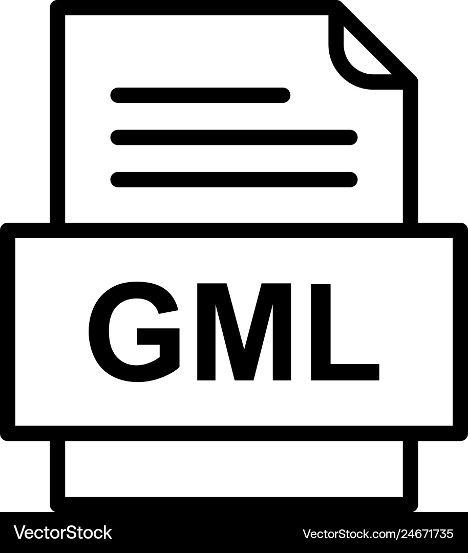 Gml file document icon vector image