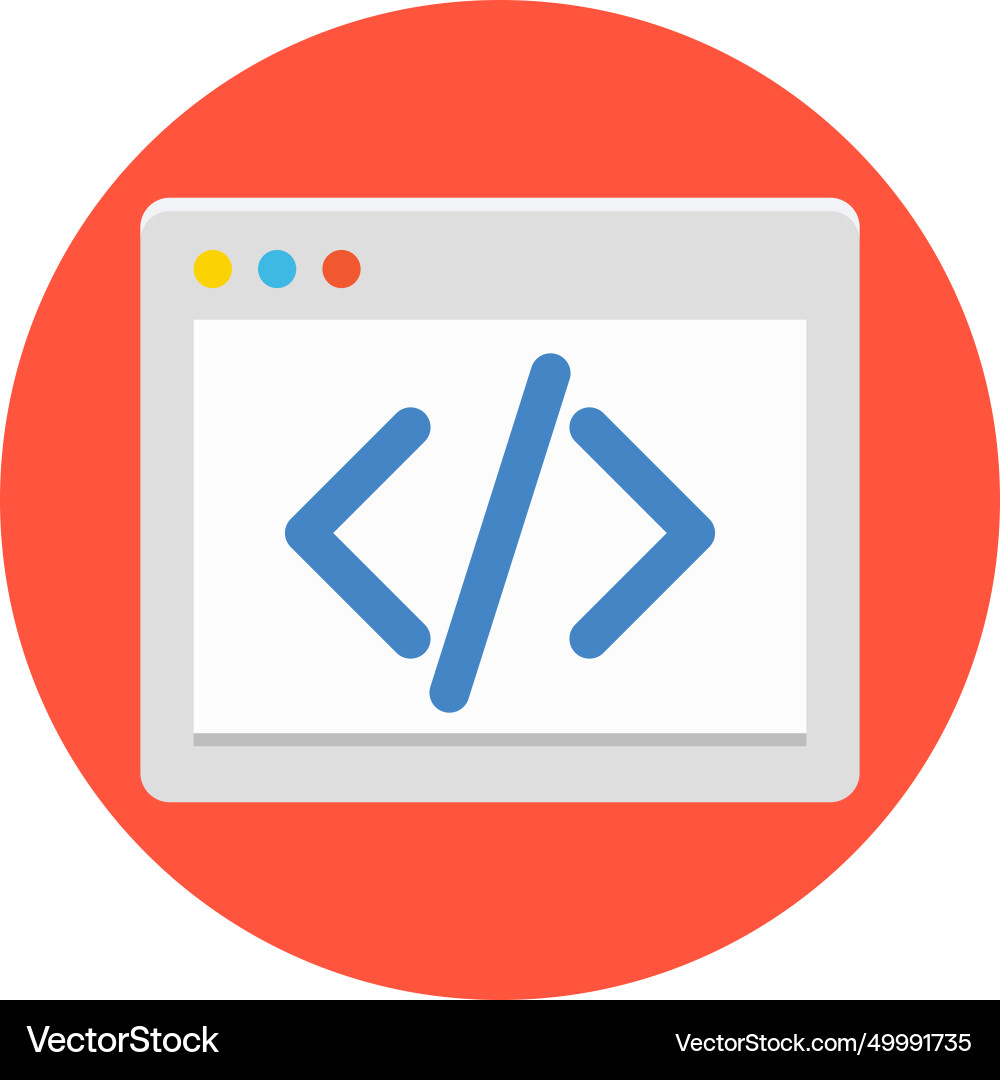 Html coding flat icon vector image